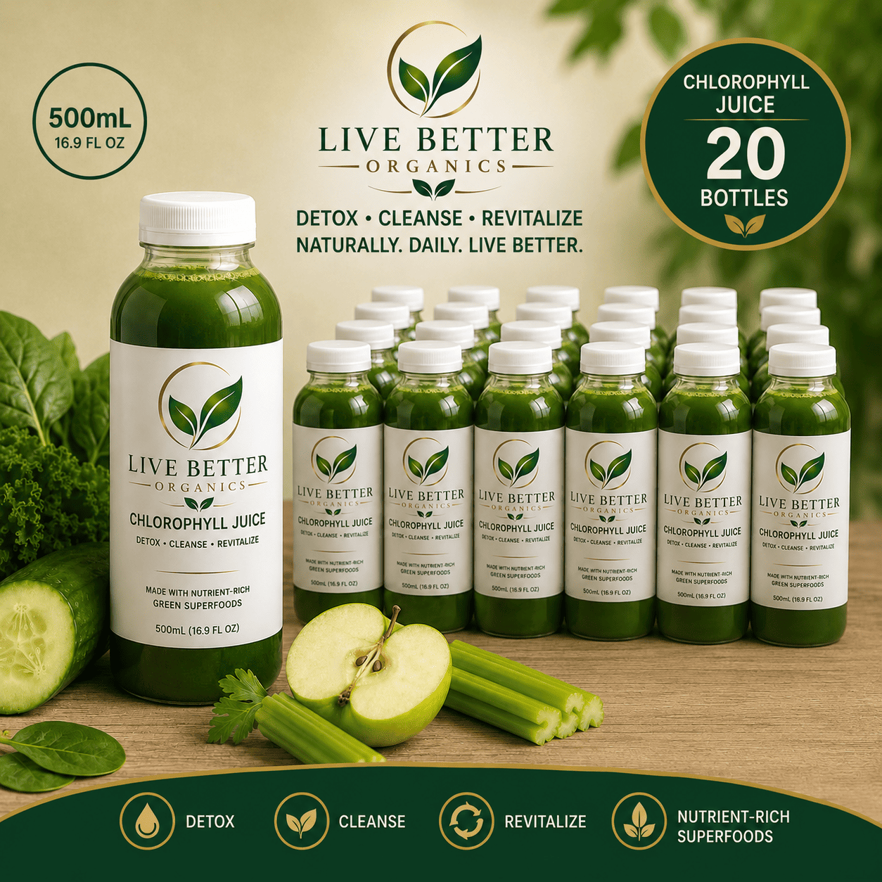 Live Better Organics Chlorophyll Juice Pack